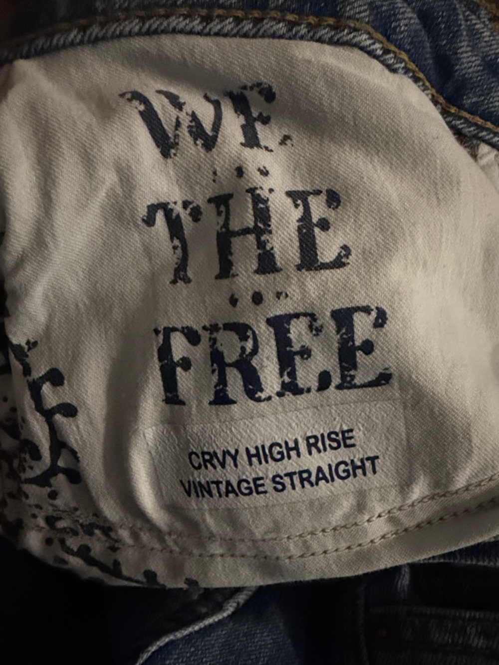 We The Free CRVYHigh Rise Vintage Straight Denim Blue Jeans Size 30 - Picture 4 of 6